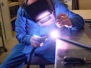Dani working on the Dogleg Tube STC