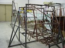 Jig built around corroded fuselage, © Th.M.